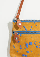 Load image into Gallery viewer, Ink Splatter Shoulder Bag in Mustard/Blue
